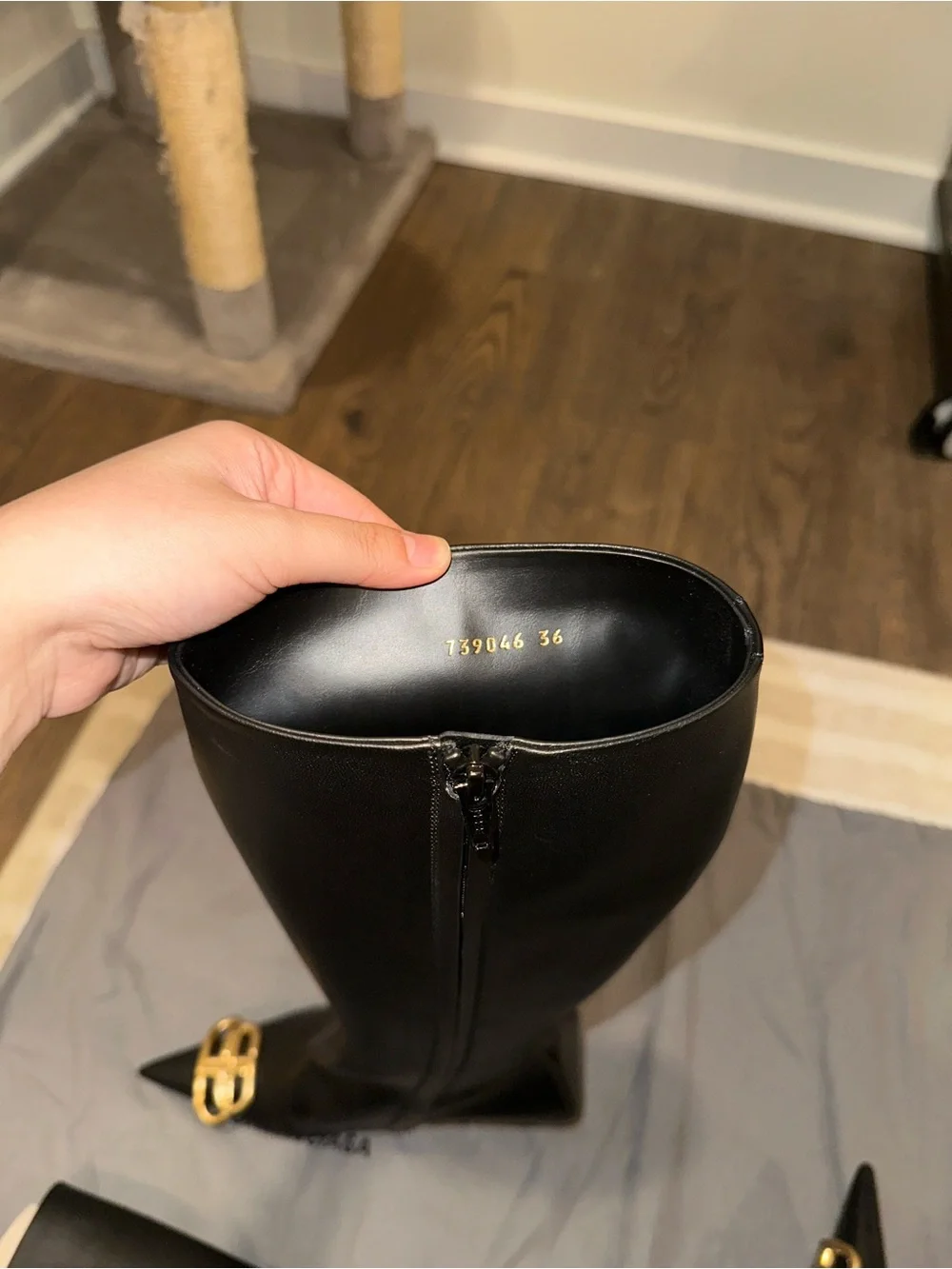 Balenciaga Knife BB leather knee-high boots